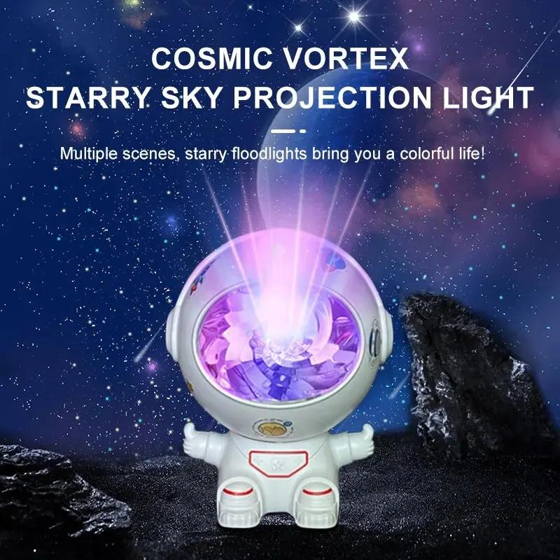 Cosmic Nebula Vortex Light Cute and Creative Astronaut Galaxy Atmosphere Projection Table Light Mini Remote Control